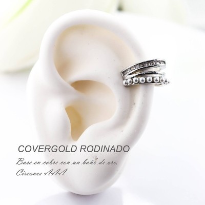 Earcuff en covergold con baño en Rodio