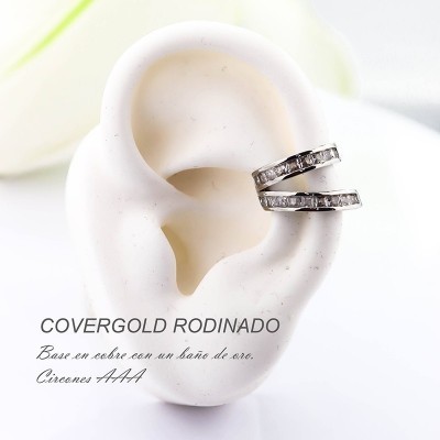 Earcuff en covergold con baño en Rodio