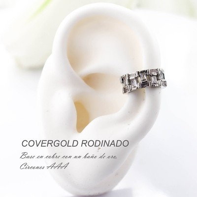 Earcuff en covergold con baño en Rodio
