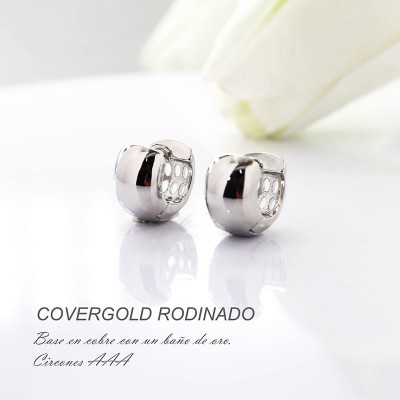 Candongas en covergold con baño en Rodio