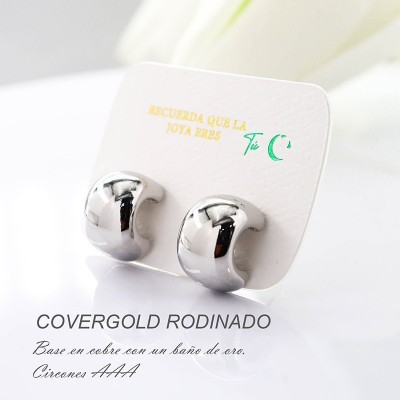 Aretes en covergold con baño en Rodio