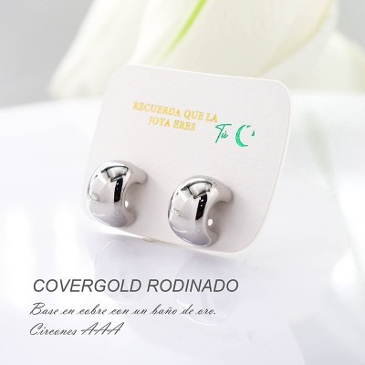 Aretes en covergold con baño en Rodio