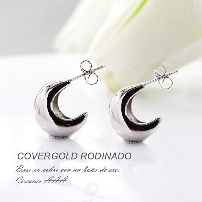 Aretes en covergold con baño en Rodio