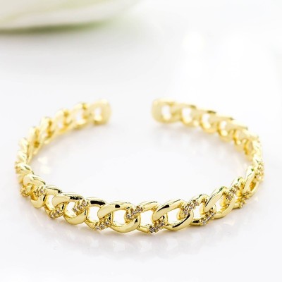 Pulsera en covergold con baño en Rodio