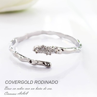 Pulsera en covergold con baño en Rodio
