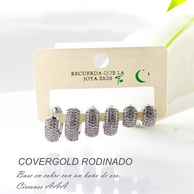 Set de candongas en covergold con baño en Rodio
