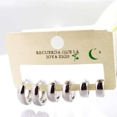 Set de candongas en covergold con baño en Rodio
