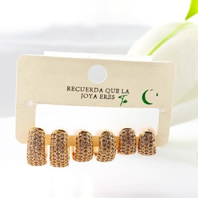 Set de candongas en covergold con baño en Rodio