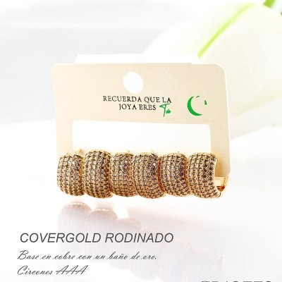 Set de candongas en covergold con baño en Rodio