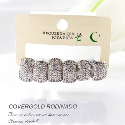 Set de candongas en covergold con baño en Rodio