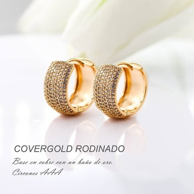 Candongas en covergold con baño en Rodio
