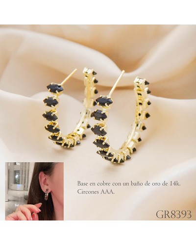 Aretes De Circón Negro