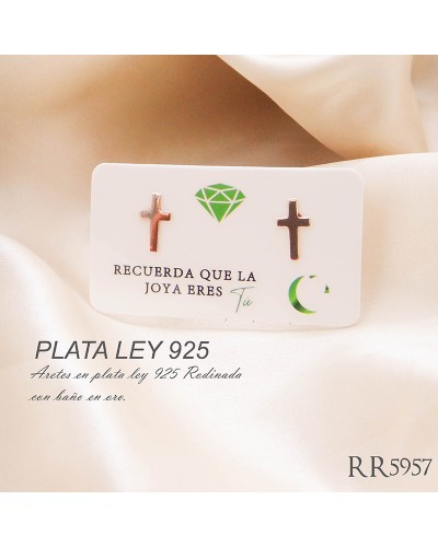 Aretes De Cruz En Plata Ley 925