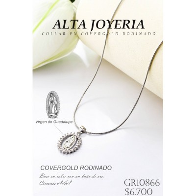 Set de la virgen en covergold con baño en Rodio