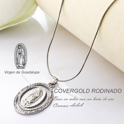 Set de la virgen en covergold con baño en Rodio