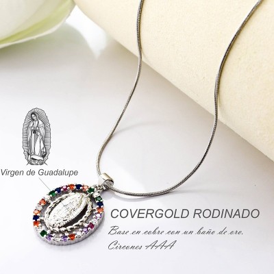 Set de la virgen en covergold con baño en Rodio