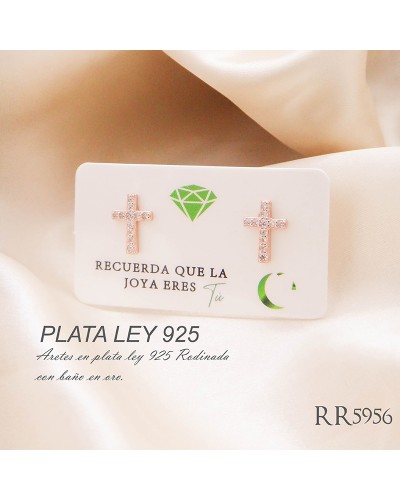 Aretes De Cruz En Plata Ley 925