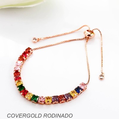 Pulsera en covergold con baño en Rodio
