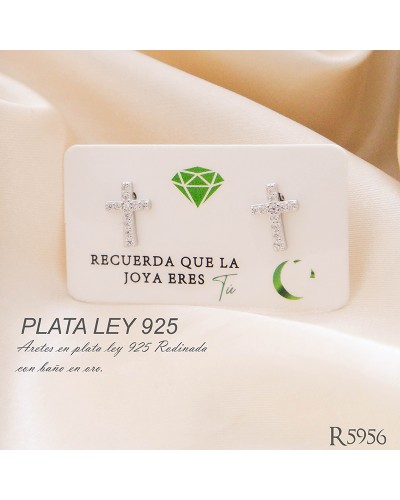 Aretes De Cruz En Plata Ley 925