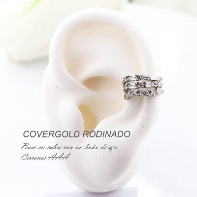 Earcuff en covergold con baño en Rodio
