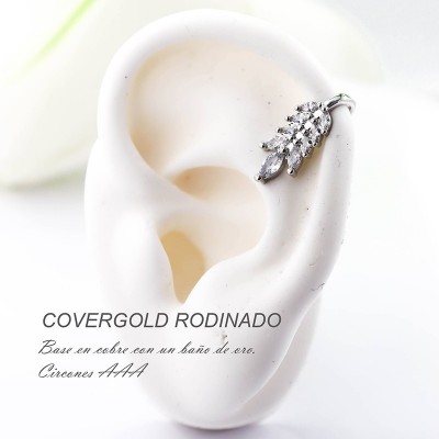 Earcuff en covergold con baño en Rodio
