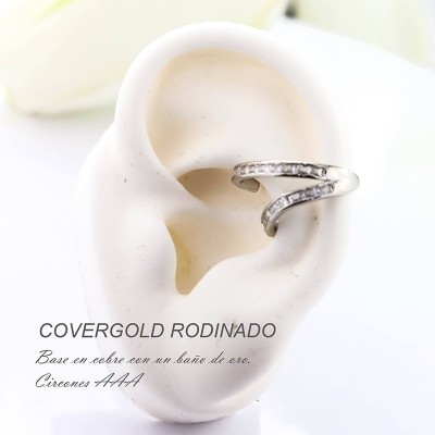 Earcuff en covergold con baño en Rodio