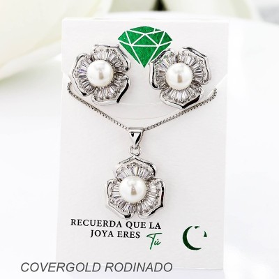Set en covergold con baño en Rodio