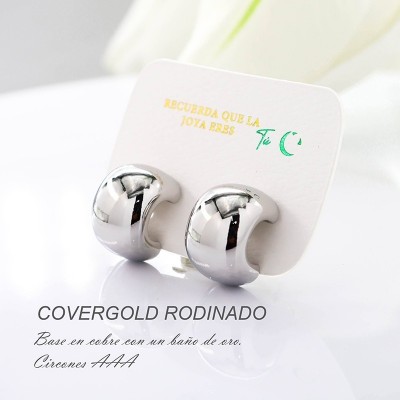 Aretes en covergold con baño en Rodio