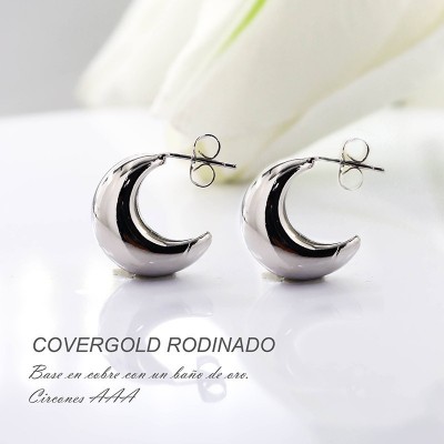 Aretes en covergold con baño en Rodio