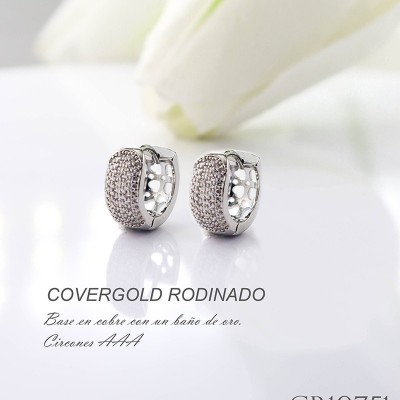 Candongas en covergold con baño en Rodio