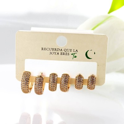 Set de candongas en covergold con baño en Rodio