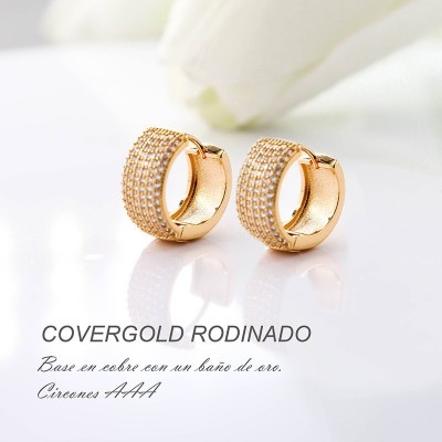 Candongas en covergold con baño en Rodio