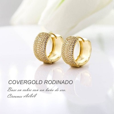 Candongas en covergold con baño en Rodio