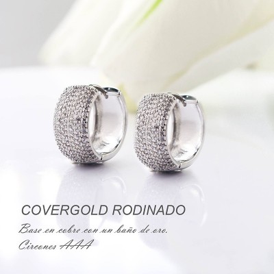 Candongas en covergold con baño en Rodio