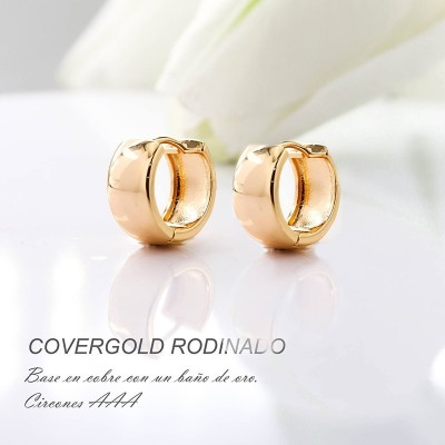 Candongas en covergold con baño en Rodio