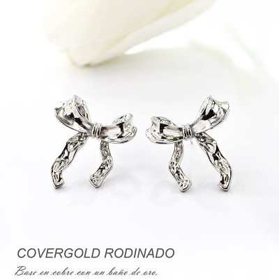 Aretes en covergold con baño en Rodio