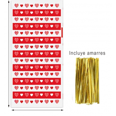 Bolsa celofán con amarre paquete x 100
