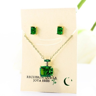 Set collar y aretes en Rodio