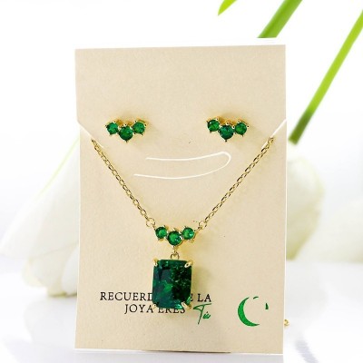 Set collar y aretes en Rodio