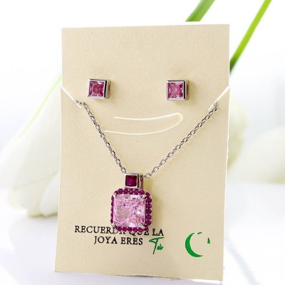 Set collar y aretes en Rodio