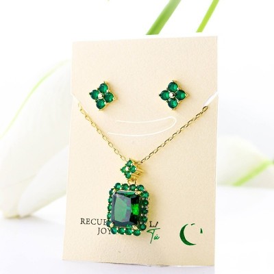 Set collar y aretes en Rodio