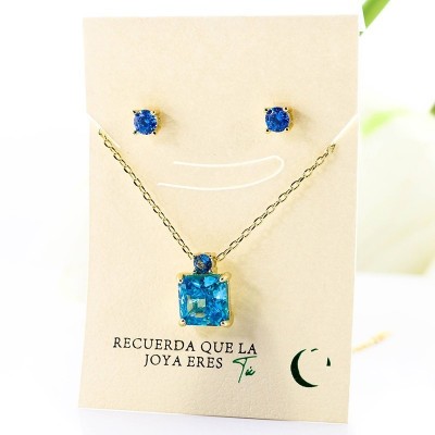 Set collar y aretes en Rodio
