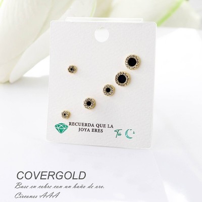 Set x 3 aretes de punto en Rodio