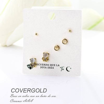Set x 3 aretes de oso en Rodio