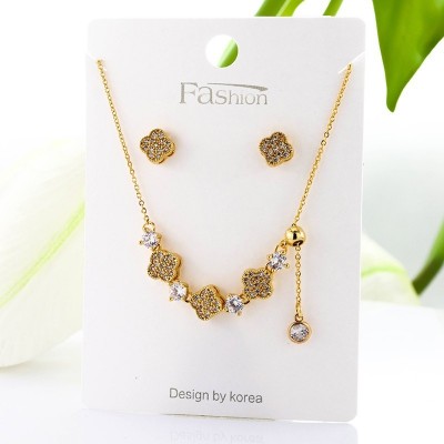 Set collar y aretes en Rodio