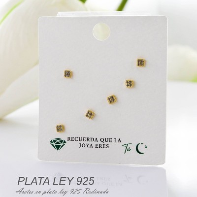 Set x 3 aretes en Plata ley 925