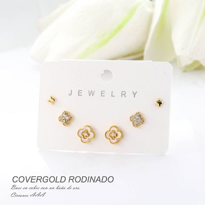 Aretes en covergold rodinado