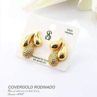 Aretes en covergold rodinado