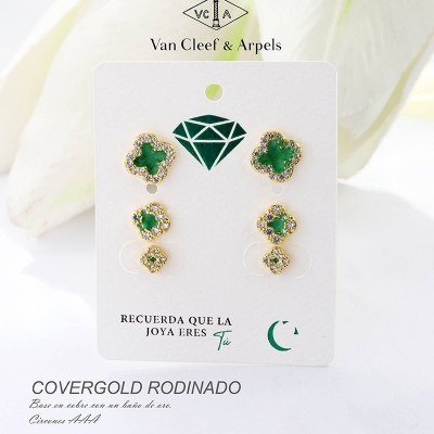 Set de aretes en covergold rodinado