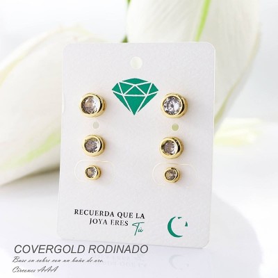 Set de aretes en covergold rodinado